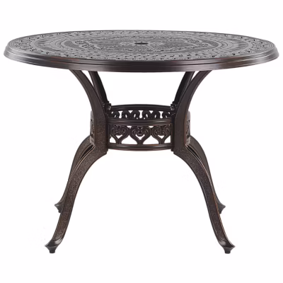 Table de salle à manger de jardin SALENTO 102 cm 102 cm Métal Marron foncé