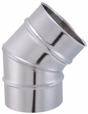 JONCOUX Tuyau TYRAL INOX  304 – Diam. 180 – Coude à secteur 45 deg.