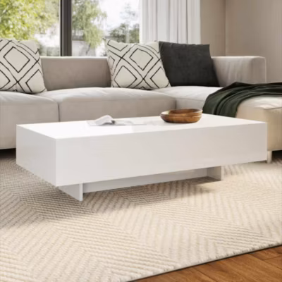 Table basse,Table Salon,Table d&rsquo;appoint blanc brillant 588808