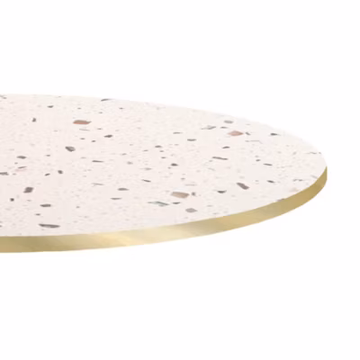 Plateau rond 80cm decor terrazzo cassata chants laiton – Restootab