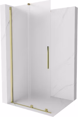 Mexen Velar paroi de douche coulissante Walk-in 75 x 200 cm, givré 8 mm, or – 871-075-000-33-50