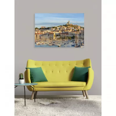 Tableau toile XXL en kit Marseille 130 x 90 cm – Toile textile sans PVC