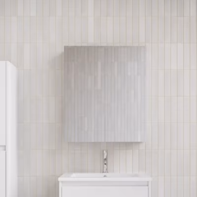 Armoire de toilette bloc-miroir FORTINA largeur 60 cm blanc