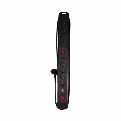 Multiprise CHACON 8 prises 16A avec 2 interrupteurs lumineux et cable 1m5