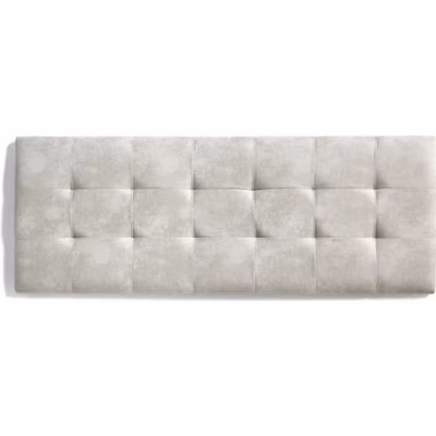 Tête de lit 160 Capitone Damier Tissu Anti-Tache 162x57x5cm Effet Granit Blanc Casssé. ECCOX