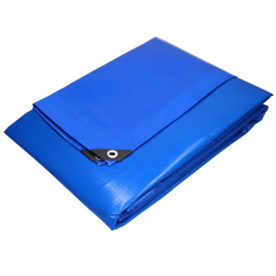 Bâche de couverture étanche protection en PE avec oeillets 1,5×6 m 260 g/m² bleu