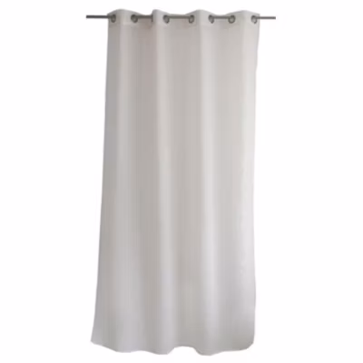Voilage en polylin à œillets (140×240 cm – Blanc)