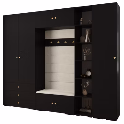 Garde-robe Inova 2 porte battante 236,7/290/47 3 Portes (noir)
