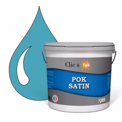 Peinture murs intérieurs satinée- Cuisine & Salle de bain POK SATIN – Céladon 100m² – 10L