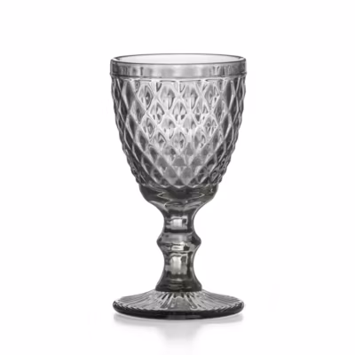 6 verres à pieds 20 cl Gris – Diamond par Médard de Noblat