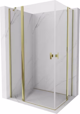 Mexen Mist Duo cabine de douche pivotante 100 x 75 cm, transparent, or – 8A4-100-075-50-00