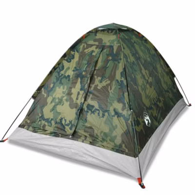 Tente de camping à dôme 2 personnes camouflage imperméable vidaXL