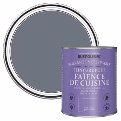 Peinture Grise pour Faïence de Cuisine, Brillant – RUST-OLEUM – Gris Marine 750ml