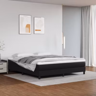 347822 vidaXL Matelas de lit à ressorts ensachés Noir 160×200 cm epaisseur 20 cm Similicuir