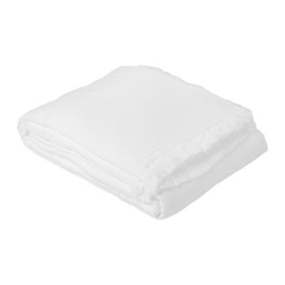 Dessus de lit gaze de coton (230×250 cm – Blanc)