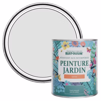Peinture Grise pour Jardin et terrasse, Finition Satinée – RUST-OLEUM – Gris Papier 750ml