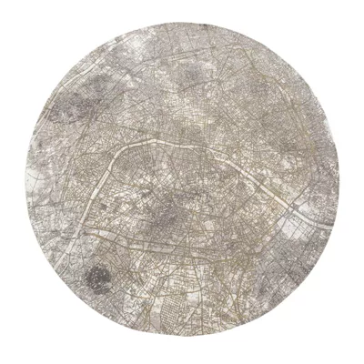 Tapis salon et chambre tissé plat GREY CITY Diam 240 cm