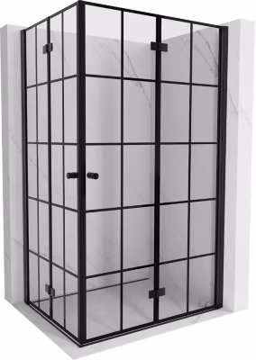 Mexen Mist-F Duo cabine de douche pliante droite 70 x 95 cm, grille noire, noire – 8A6-070L-095P-70-77