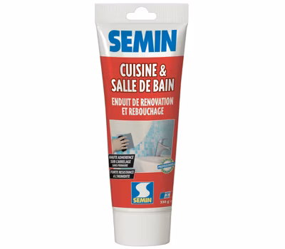 Enduit de Rebouchage Cuisine et Salle de Bains Semin, Tube de 330 g