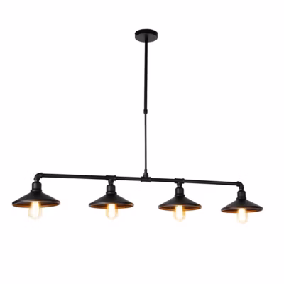 Suspension industrielle noire – 4 Laser