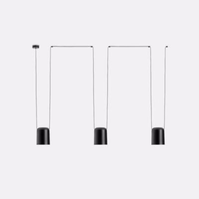 Leds-C4 Attic – Suspension décorative au plafond noir mat 3x E27