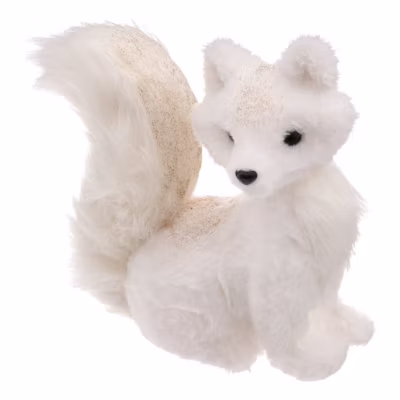 Renard blanc avec paillettes 26cm en polyfoam – feeric lights & christmas