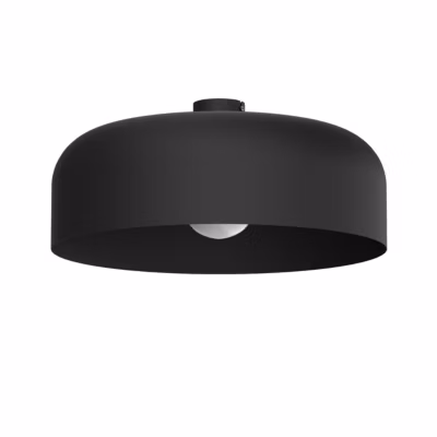 LUMICOM – TUZZI Plafonnier, 1xE27, max 42W, métal, noir mat, D.50cm