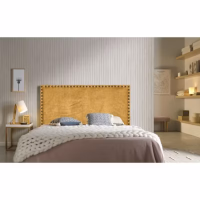 Tête de lit – ECCOX – Lirio – Tissu antitache – Jaune – 160 cm – Design moderne