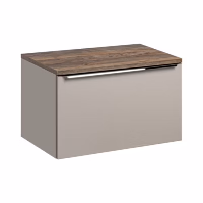 Ensemble de salle de bain VANTA taupe : meuble sous vasque 80cm et plan vasque