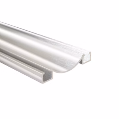 Rail bas alu pour placard coulissant – 3000mm – Inox Brossé