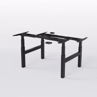 AUM WORLD Cadre Bench Assis Debout Électrique DUO GO, 4 moteurs, 3 Mémoires, Ports USB A & C, Hauteur 62-127cm, Gris