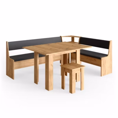Vicco Groupe de banquettes dangle Chêne de force doré 210×41.5cm avec table