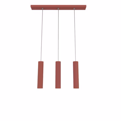 LUMICOM – ROND Suspension, 3X GU10, max 33W, métal, rouge cowhide, L70cm x H30cm