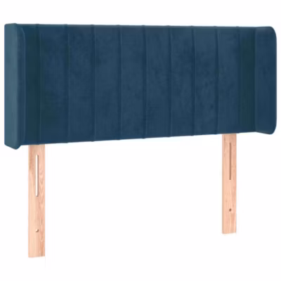 Tête de lit avec oreilles Bleu foncé 103x16x78/88 cm Velours vidaXL