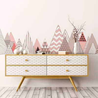 Stickers muraux – Décoration chambre salon – Autocollant Sticker mural géant montagnes scandinaves DIAMANTINA – 95x135cm