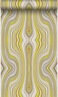 Origin Wallcoverings papier peint lignes graphiques jaune ocre 53 cm x 10.05 m