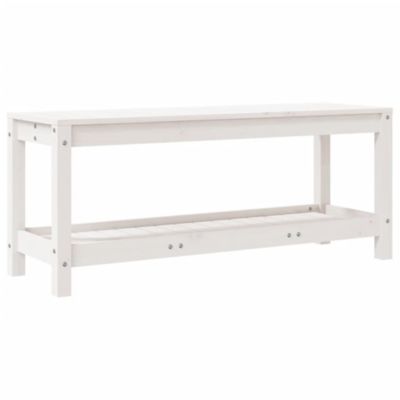 Banc de jardin blanc 108x35x45 cm bois massif de pin vidaXL