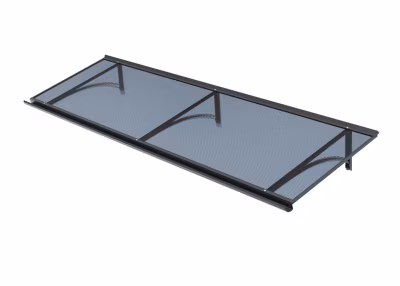 ARCTOM Auvent Ruba 197×54, couleur anthracite RAL7016, plaque anthracite